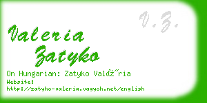 valeria zatyko business card